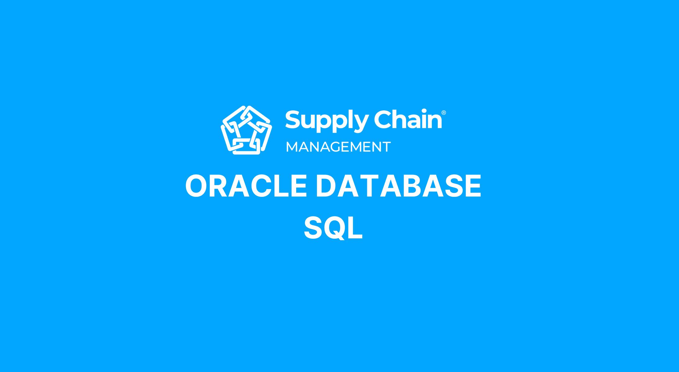 ORACLE DATABASE SQL